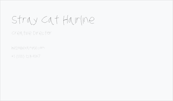 Stray Cat Hairline Business Card