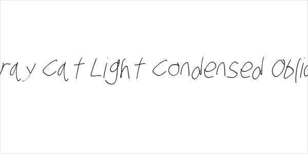 Stray Cat Light Condensed Oblique Logo