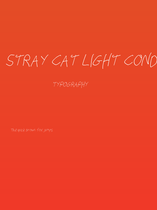 Stray Cat Light Condensed Oblique Poster