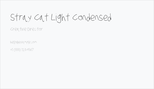 Stray Cat Light Condensed Business Card