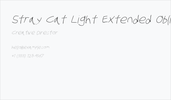 Stray Cat Light Extended Oblique Business Card