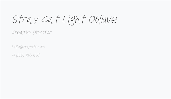 Stray Cat Light Oblique Business Card