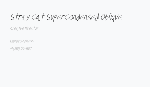 Stray Cat SuperCondensed Oblique Business Card