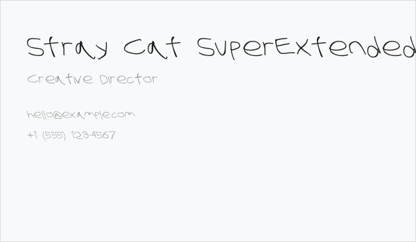 Stray Cat SuperExtended OppositeOblique Business Card