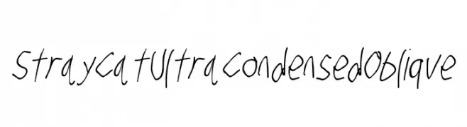 Stray Cat UltraCondensed Oblique  font caratteri gratis
