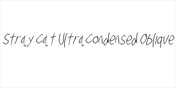 Stray Cat UltraCondensed Oblique Logo