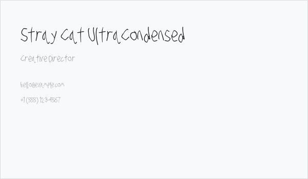 Stray Cat UltraCondensed Business Card