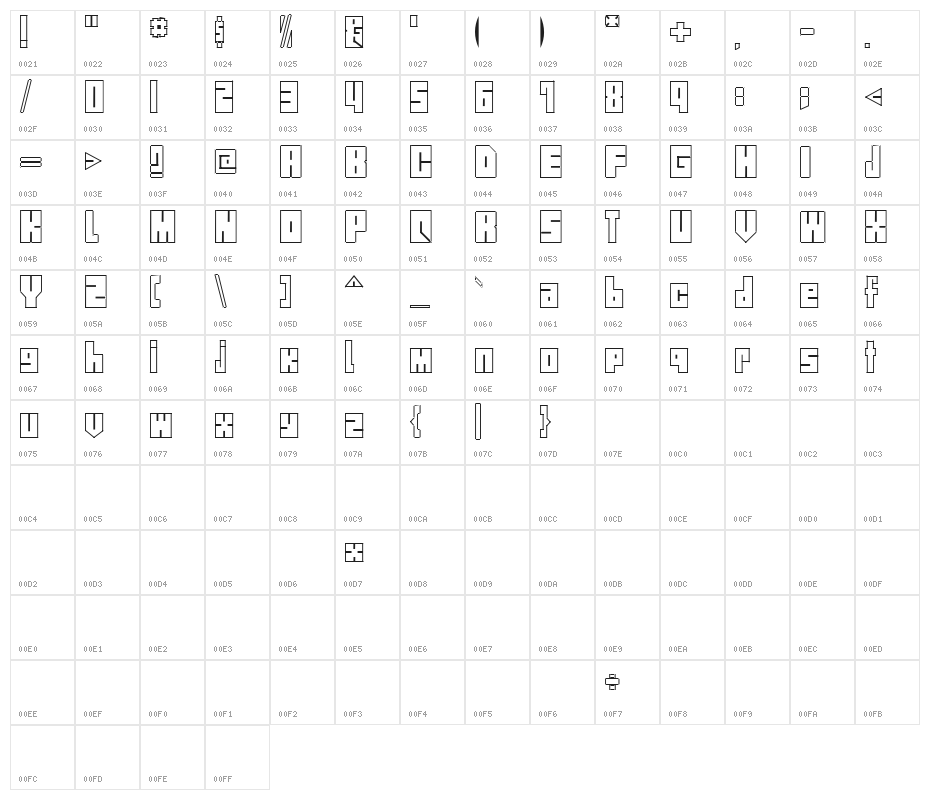 Street Block Character Map