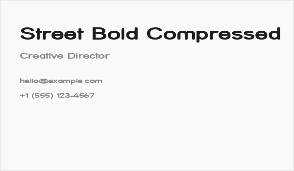 Street Bold Compressed Business Card