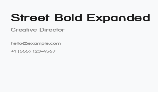 Street Bold Expanded Business Card