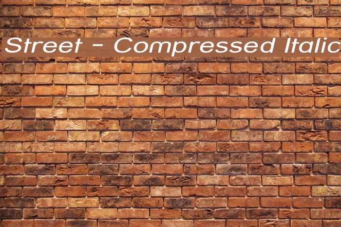 Street - Compressed Italic Font examples