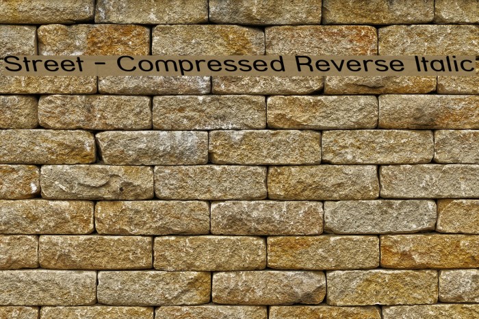 Street - Compressed Reverse Italic Font examples