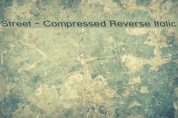 Street - Compressed Reverse Italic Font examples