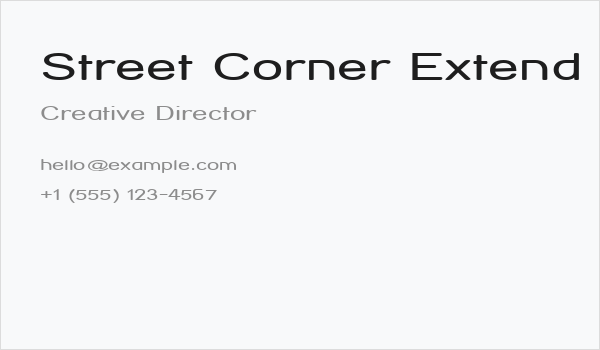Street Corner Extend Business Card