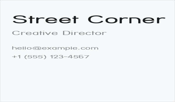 Street Corner HyperExtend Business Card