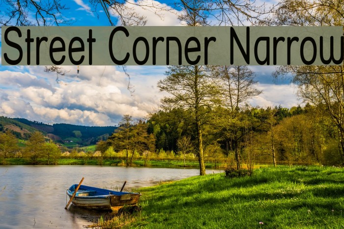 Street Corner Narrow Font examples