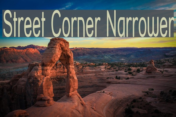 Street Corner Narrower Font examples