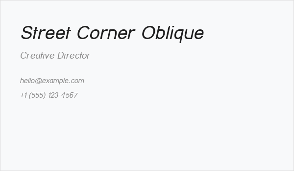 Street Corner Oblique Business Card