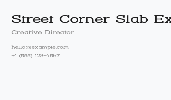 Street Corner Slab Extend Business Card