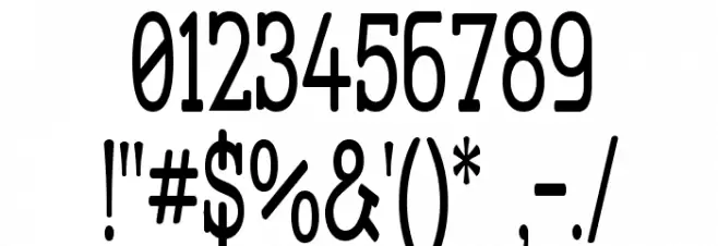 Street Corner Slab Narrow Font OTHER CHARS