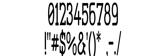 Street Corner Slab Narrower Font OTHER CHARS