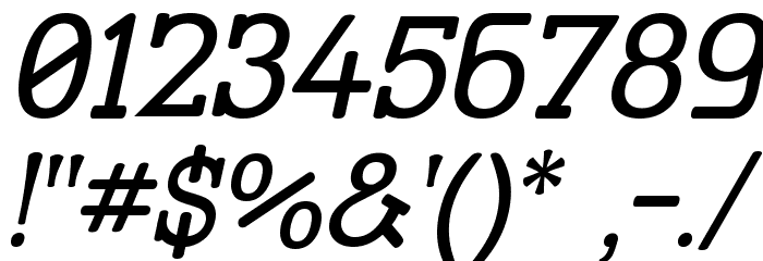 Street Corner Slab Oblique Font OTHER CHARS