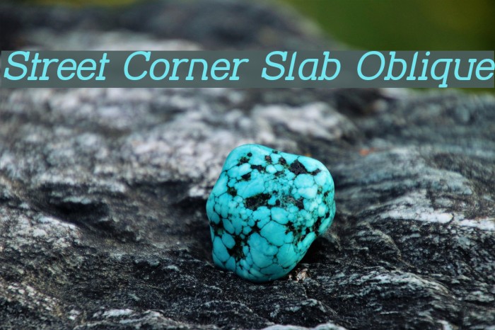 Street Corner Slab Oblique Font examples