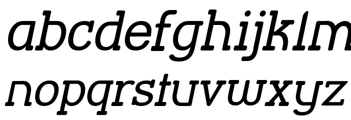 Street Corner Slab Oblique Font LOWERCASE