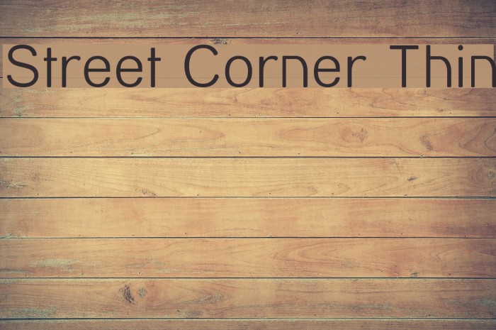 Street Corner Thin Font examples