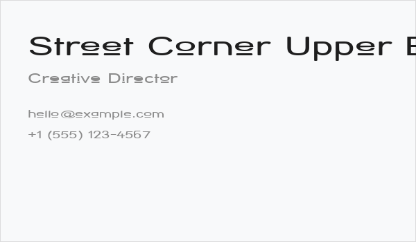 Street Corner Upper Extend Business Card