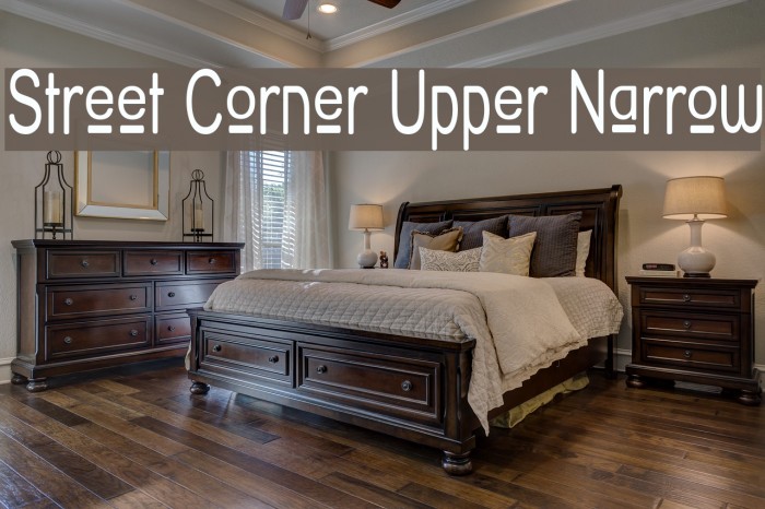 Street Corner Upper Narrow Font examples