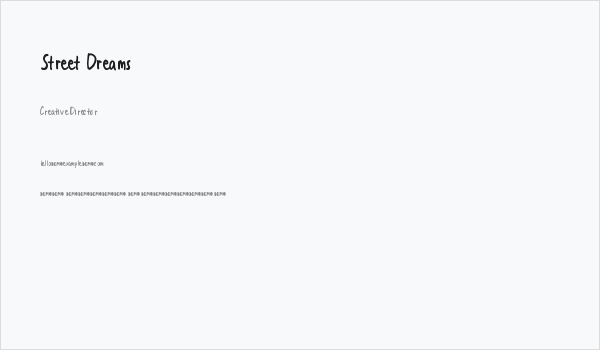 Street Dreams Business Card