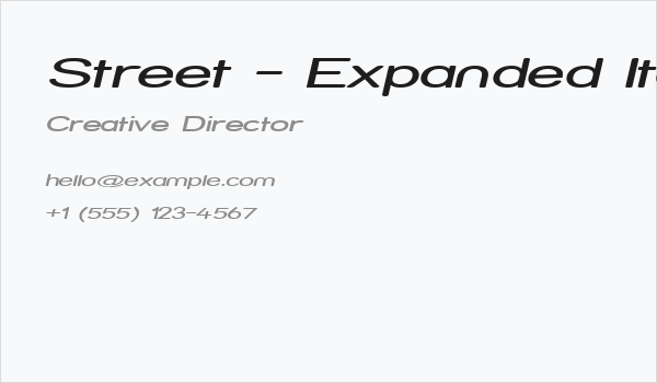Street - Expanded Italic Business Card