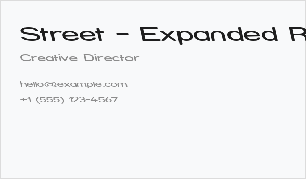 Street - Expanded Reverse Italic Business Card