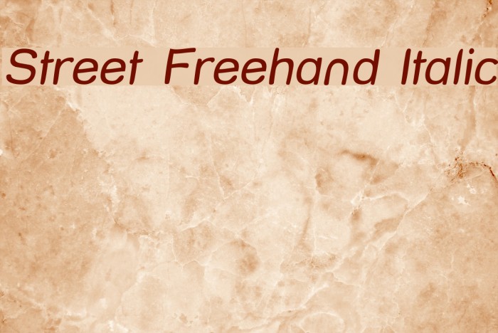 Street Freehand Italic Font examples