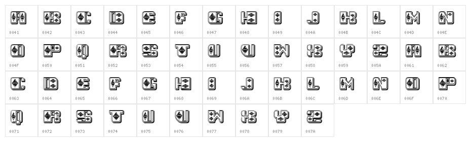 Street Hollow Regular Character Map