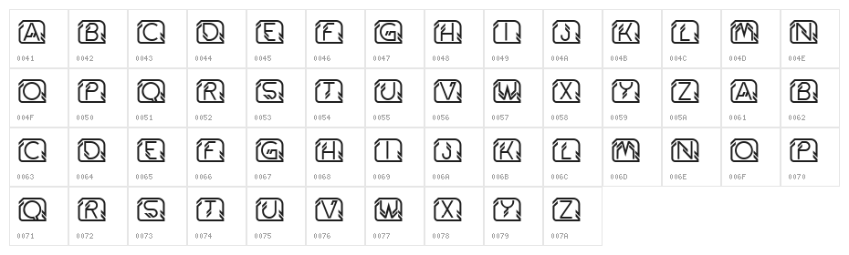 Street Intruder Capitals Regular Character Map