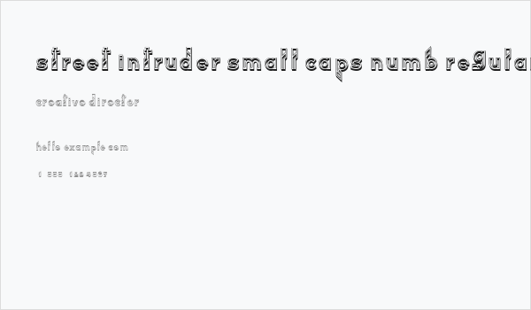 Street Intruder Small Caps Numb Regular Business Card