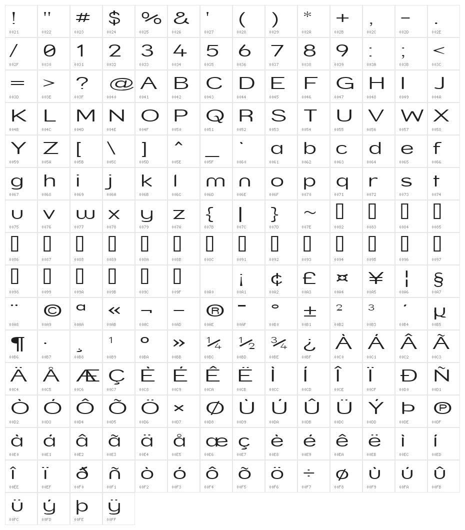 Street  Light Compressed Character Map