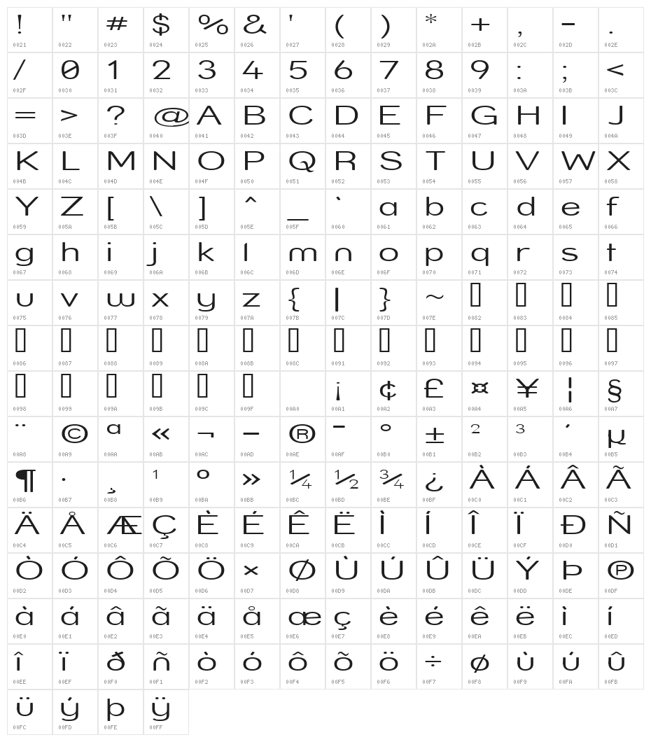 Street  Light Expanded Character Map