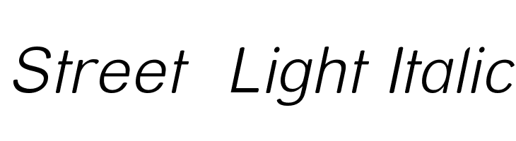 Street Light Italic Font