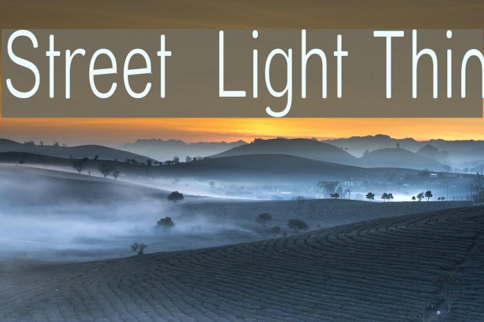 Street Light Thin Font examples