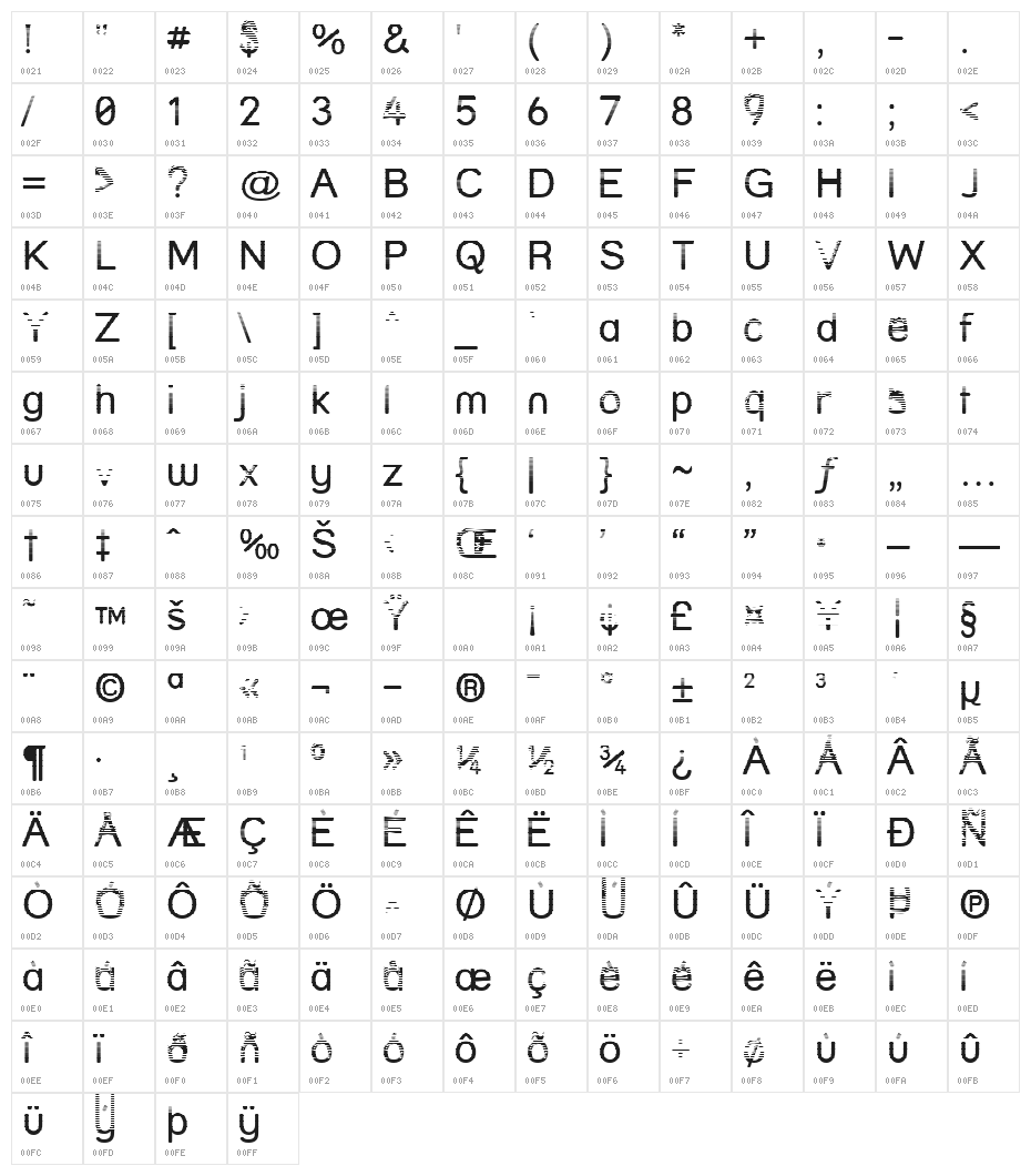 Street - Lined Character Map