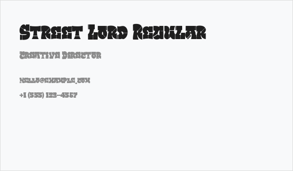 Street Lord Regular Business Card