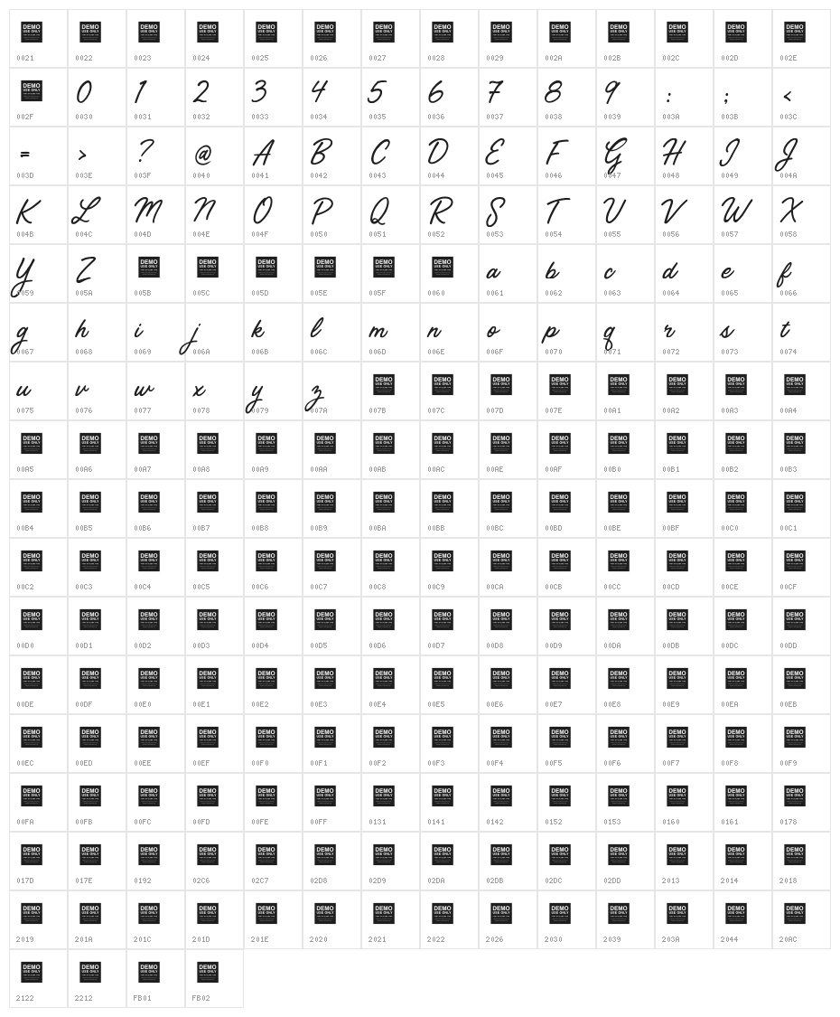 Street Magic Character Map