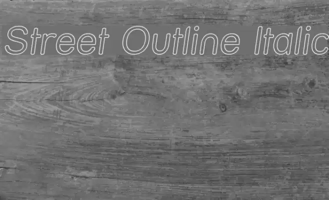 Street Outline Italic Font examples
