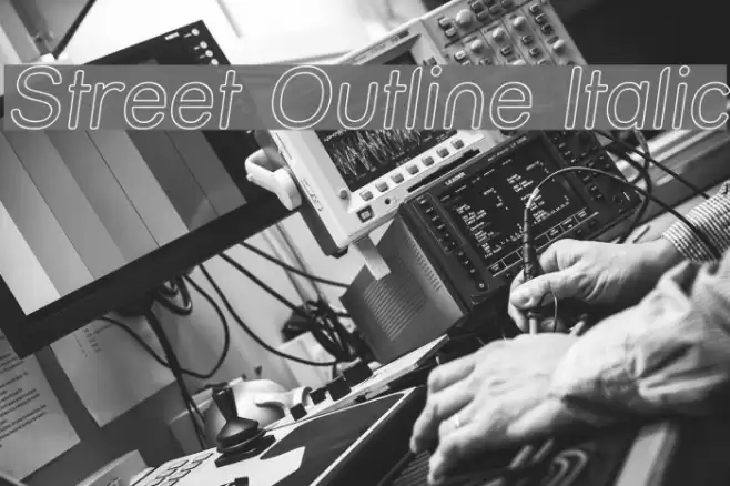 Street Outline Italic Font examples