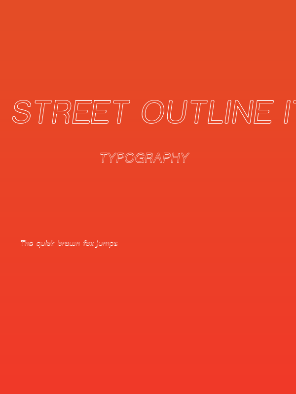 Street Outline Italic Poster