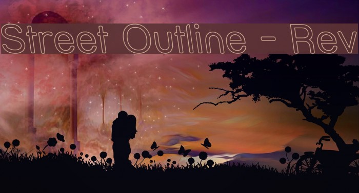 Street Outline - Rev Font examples