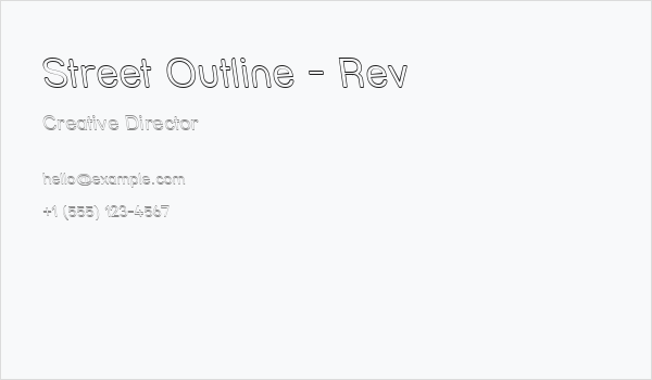 Street Outline - Rev Business Card